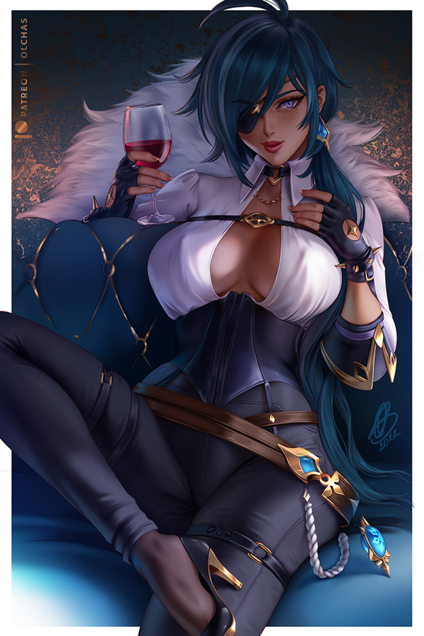 This is a pixiv picture whose title is Female Kaeya / ガイア・アルベリヒ.