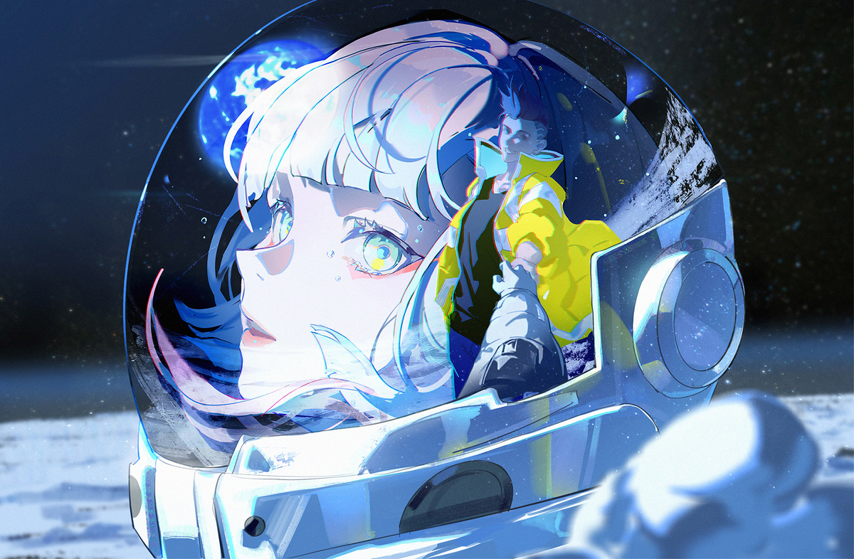 This is a pixiv picture whose title is To the moon with you.