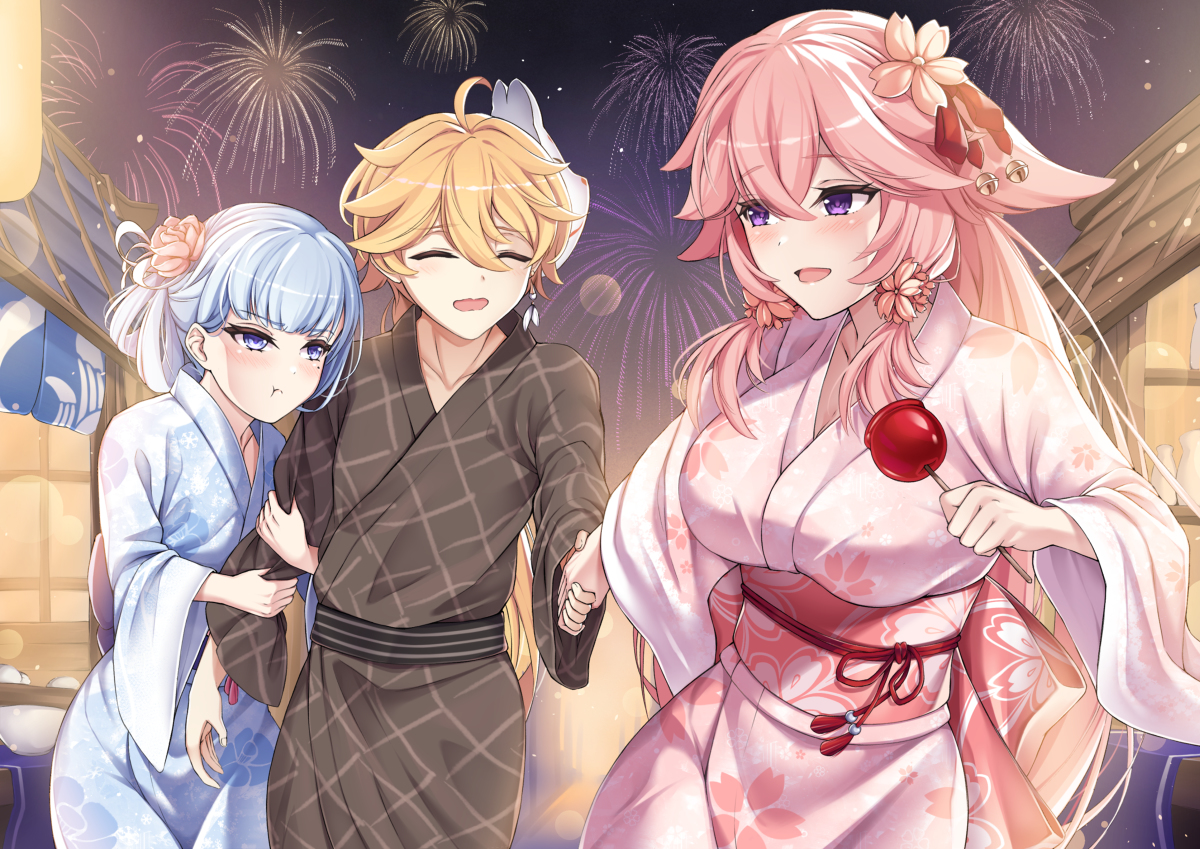 This is a pixiv picture whose title is 稲妻デート.