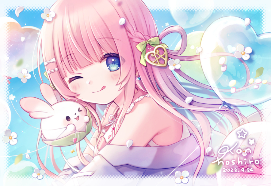 This is a pixiv picture whose title is ゜.✨🍃🎈🍑🐰🎈🍃✨. ゜.