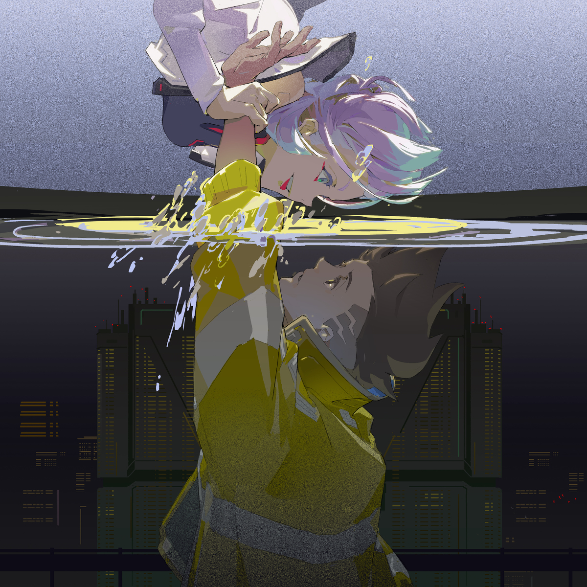 This is a pixiv picture whose title is 水中月.