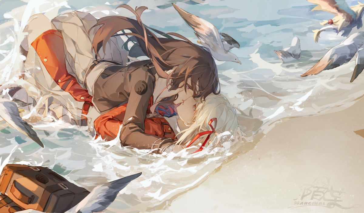 This is a pixiv picture whose title is 海浪的婚礼.