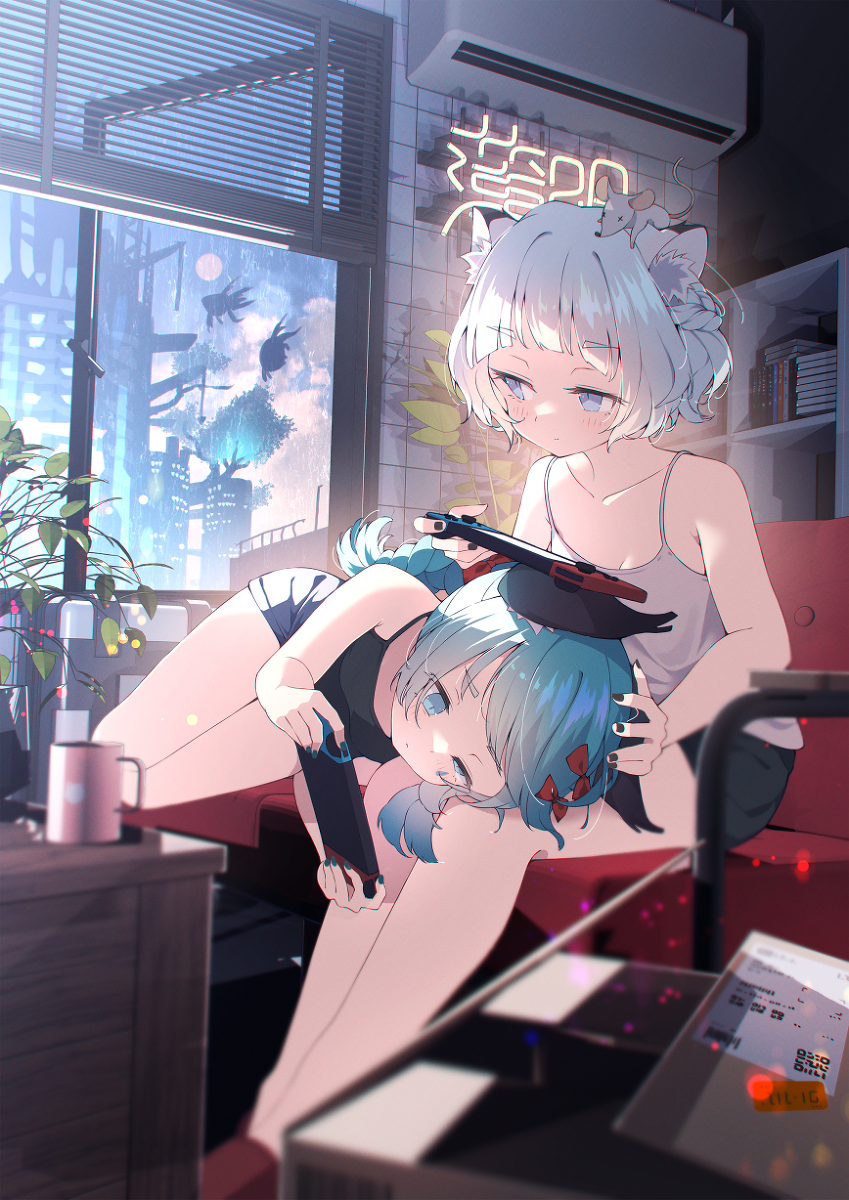 This is a pixiv picture whose title is 【仕事絵】夜更かし.