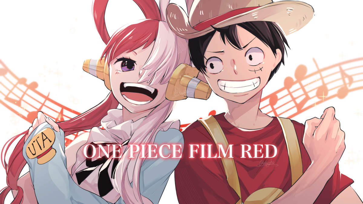 This is a pixiv picture whose title is 【ONE PIECE FILM RED】ウタ＆ルフィ.