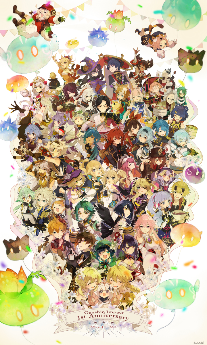 This is a pixiv picture whose title is ２周年記念.