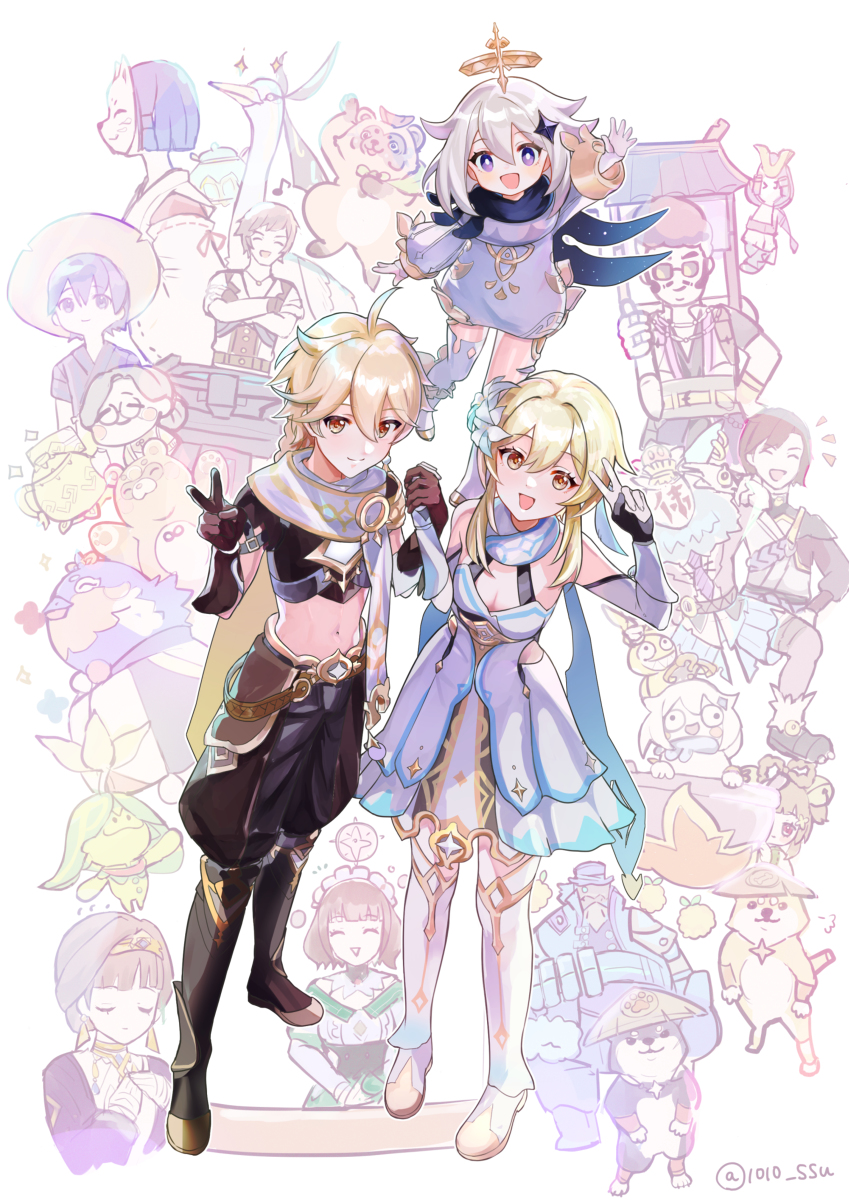 This is a pixiv picture whose title is 原神二周年記念.