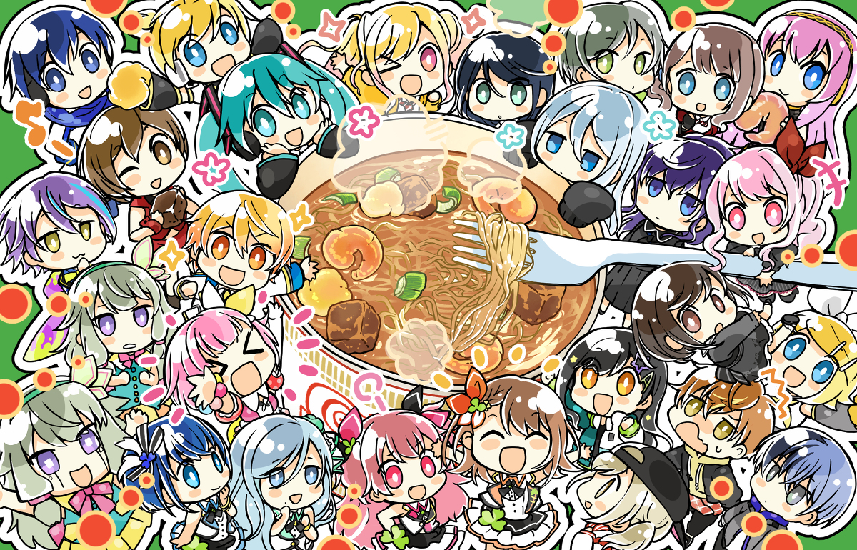 This is a pixiv picture whose title is カップヌードル×プロセカ.