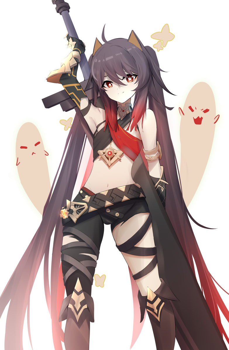This is a pixiv picture whose title is 日绘，胡桃&迪希亚.