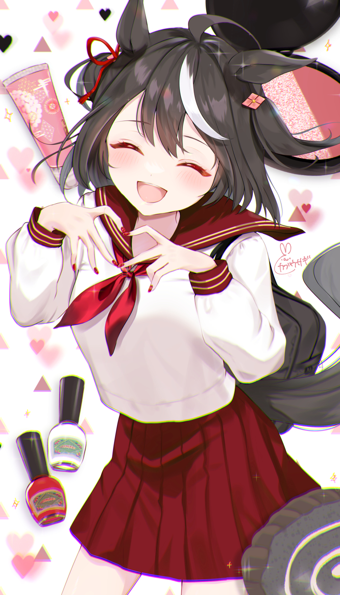 This is a pixiv picture whose title is ウマチェキ 【JK制服シリーズ ④】.