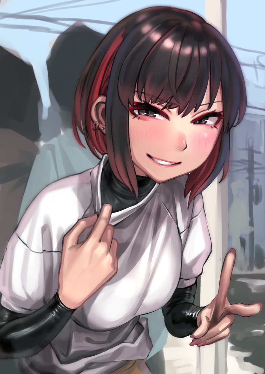 This is a pixiv picture whose title is 気になる内側.