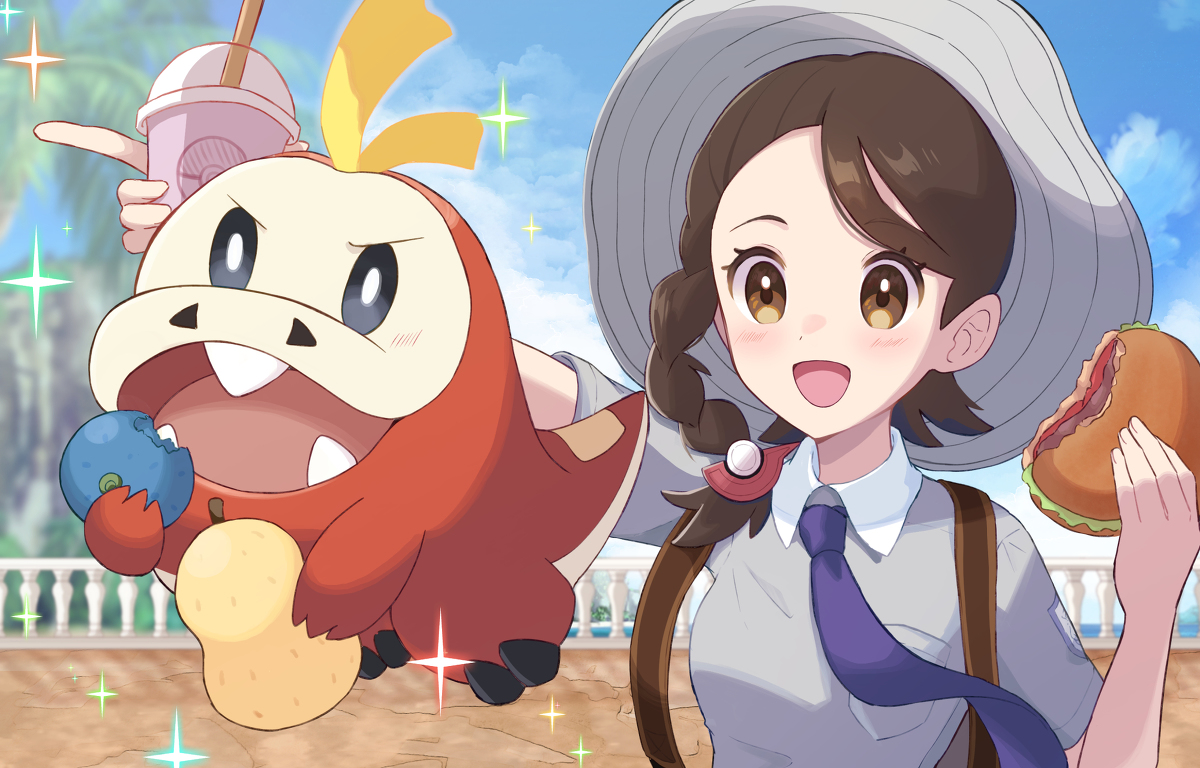 This is a pixiv picture whose title is 【ポケモンSV】アオイちゃんとホゲータ.