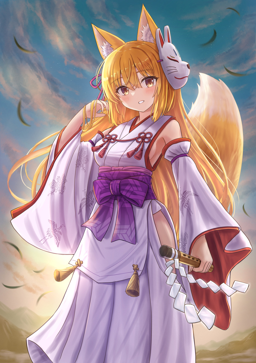 This is a pixiv picture whose title is 夕景狐.