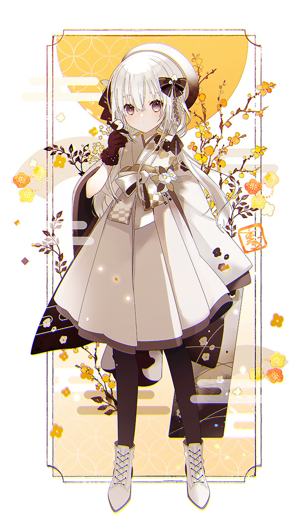 This is a pixiv picture whose title is 和風シマエナガちゃん.
