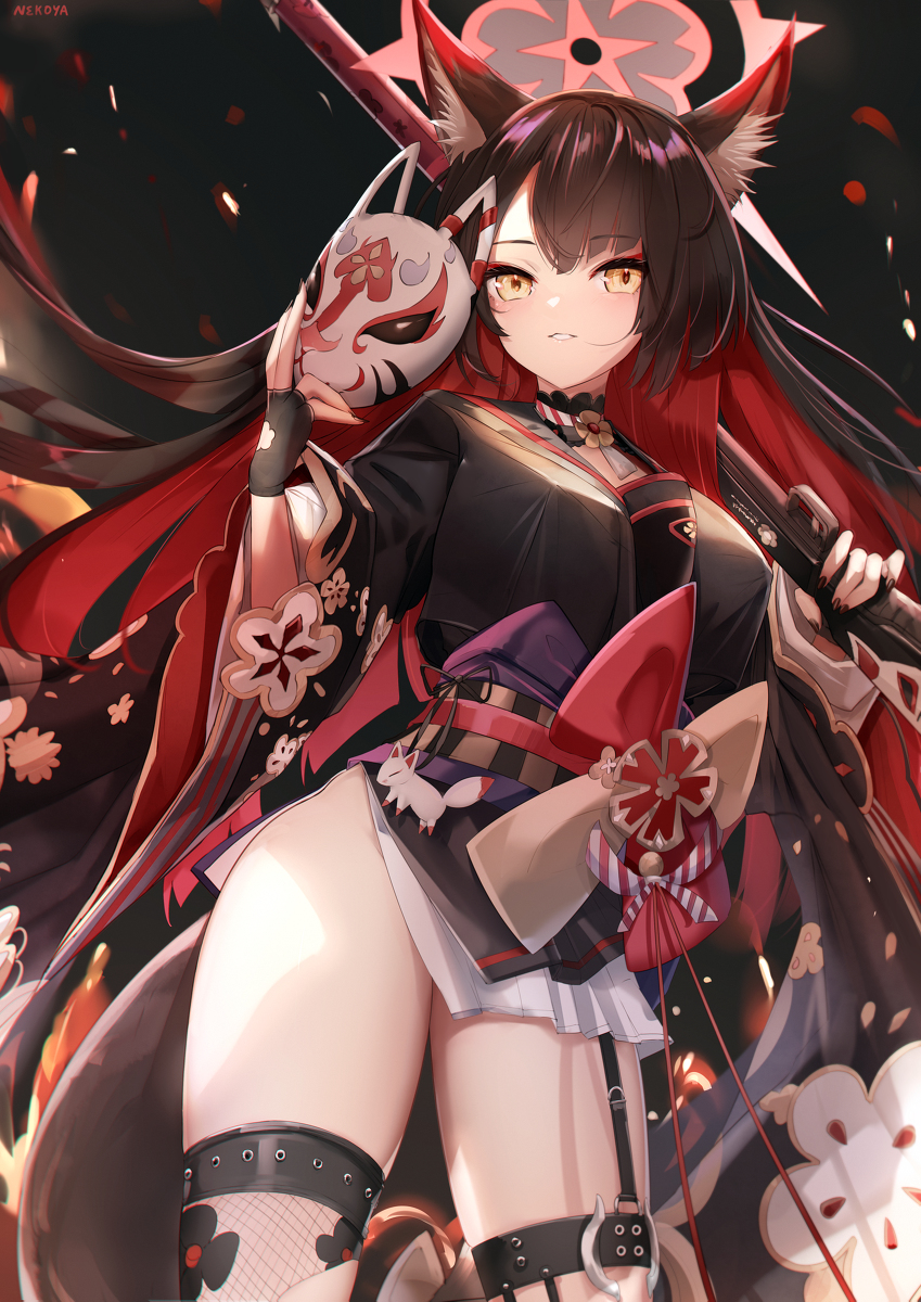 This is a pixiv picture whose title is 狐坂 ワカモ.