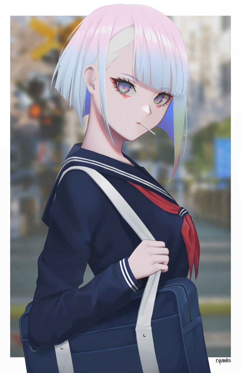 This is a pixiv picture whose title is Lucy 【女子高生】.
