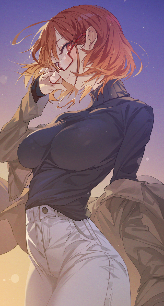 This is a pixiv picture whose title is 近視の姉.