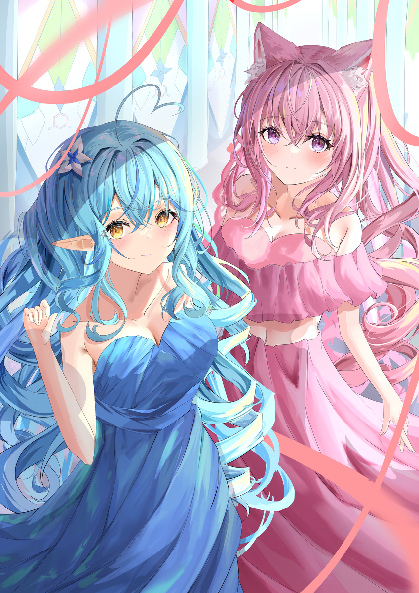 This is a pixiv picture whose title is らみこよドレス.