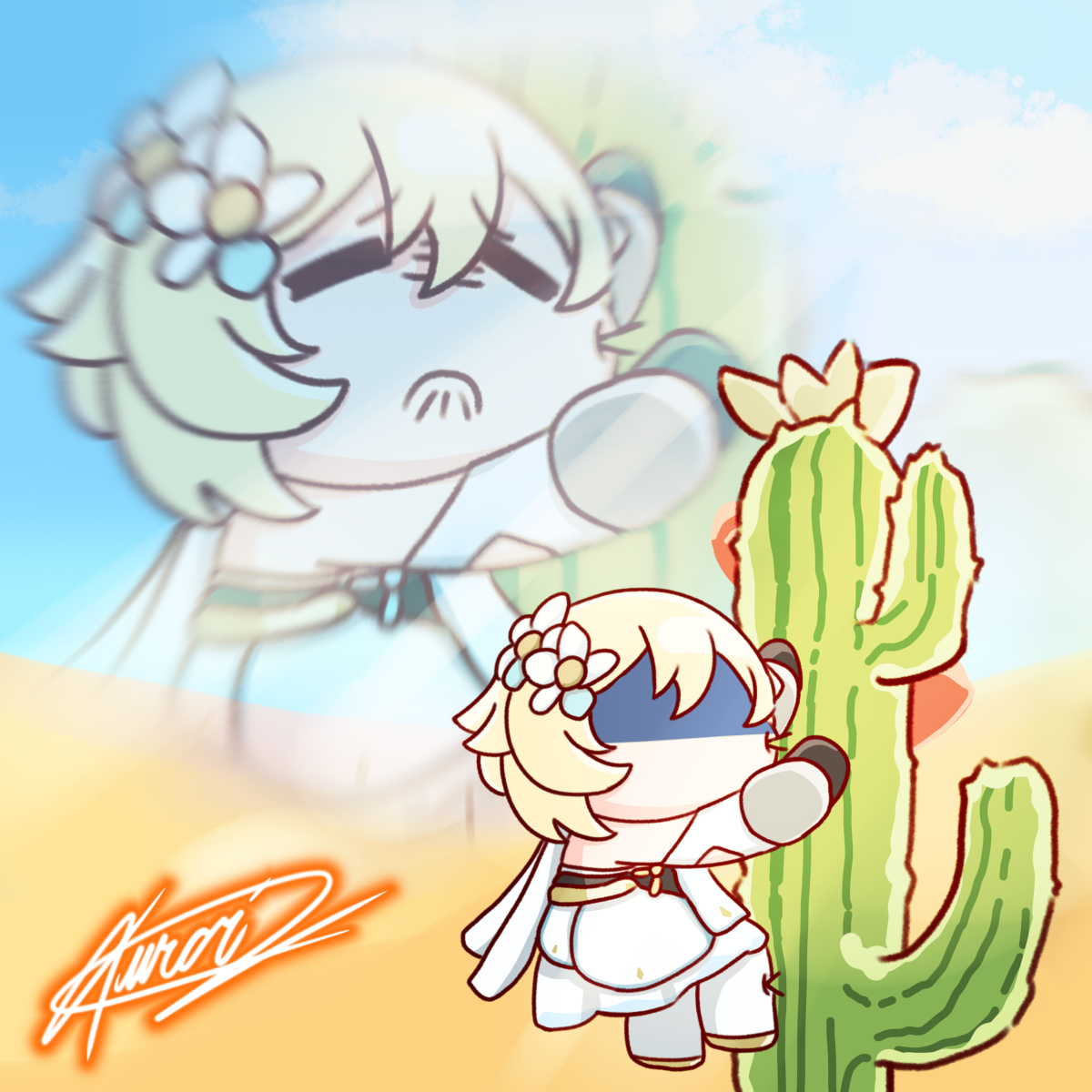 This is a pixiv picture whose title is 🌵☀️🌵.