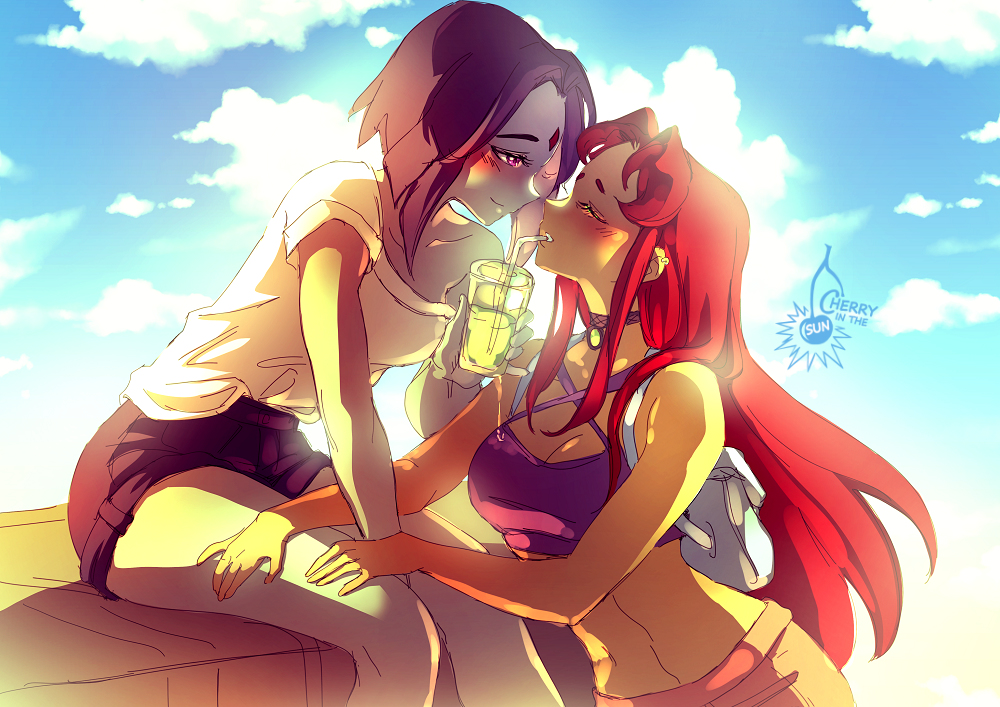 This is a pixiv picture whose title is Starfire x Raven.