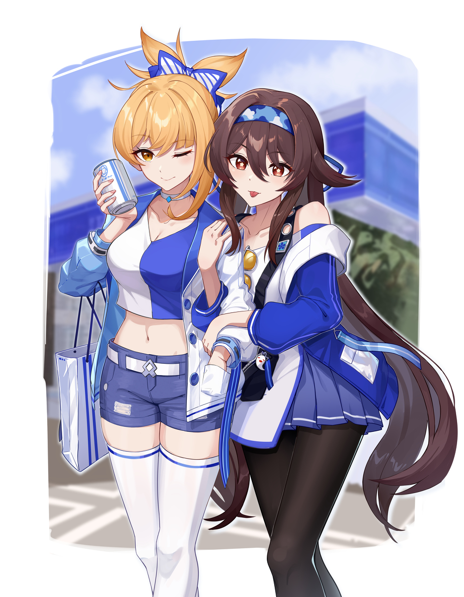 This is a pixiv picture whose title is 原神 X LAWSON.