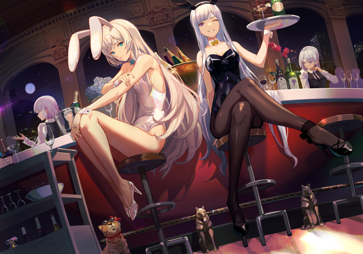 This is a pixiv picture whose title is DEFY bar ... with bunnies.