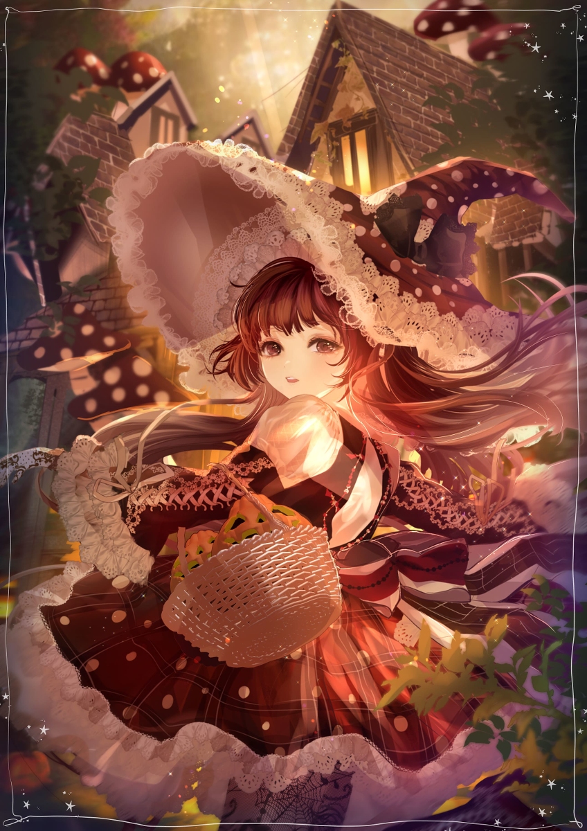 This is a pixiv picture whose title is きのこ魔女のハロウィン.