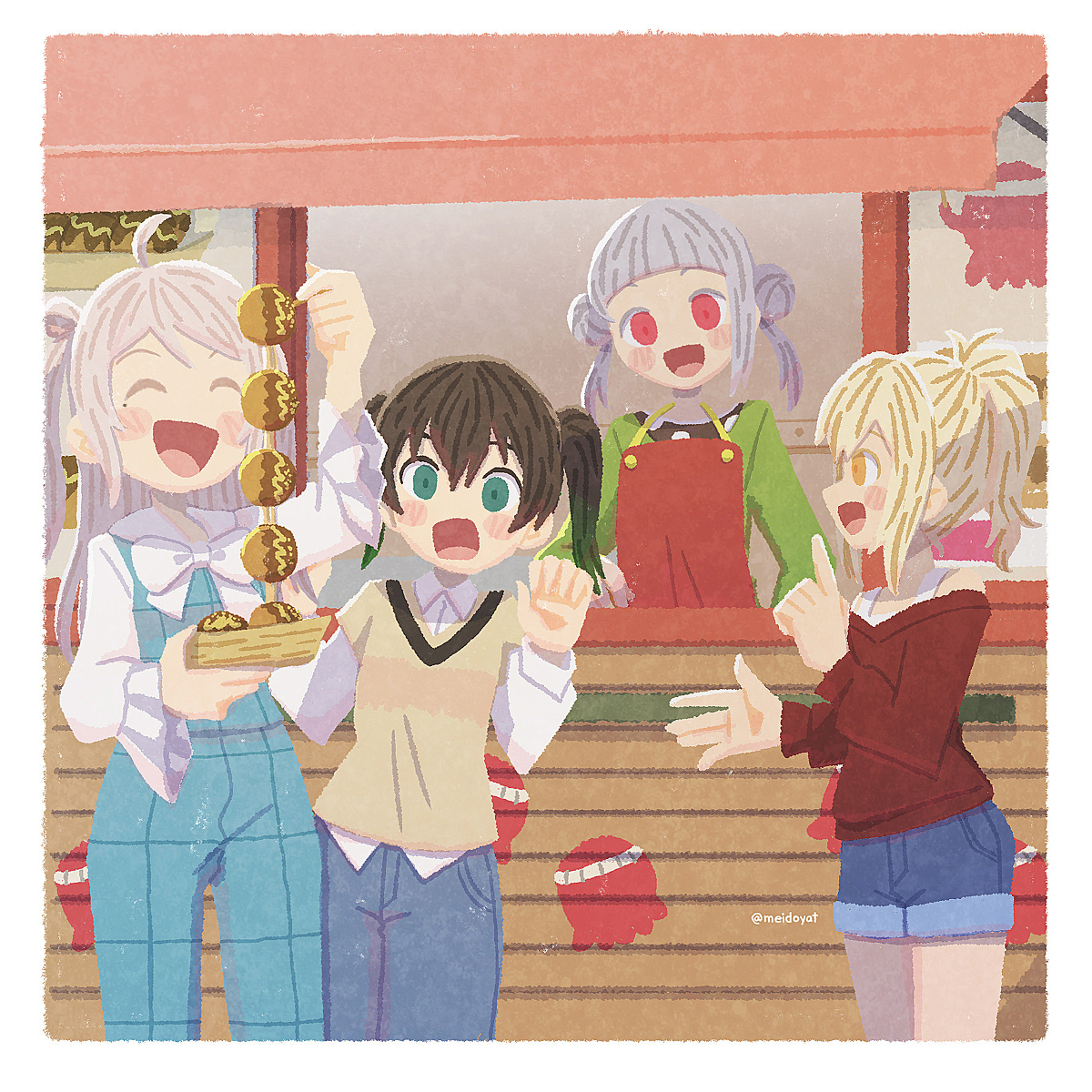 This is a pixiv picture whose title is 上海の友人から聞いた面白いたこ焼き屋さんに行ってみた.