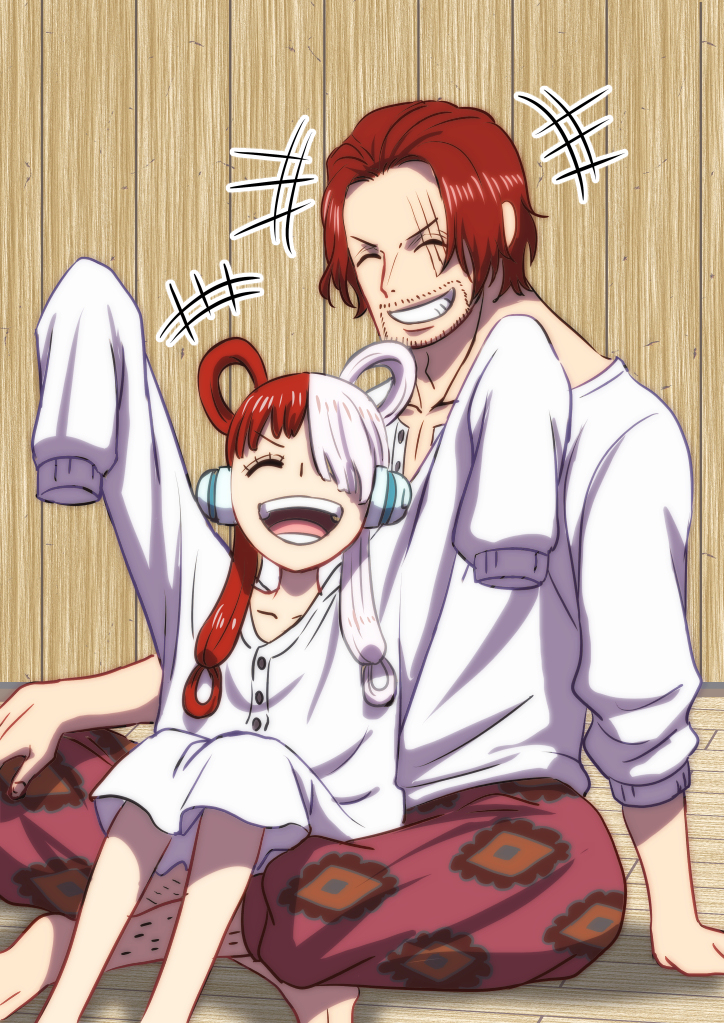 This is a pixiv picture whose title is ウタとシャンクス.