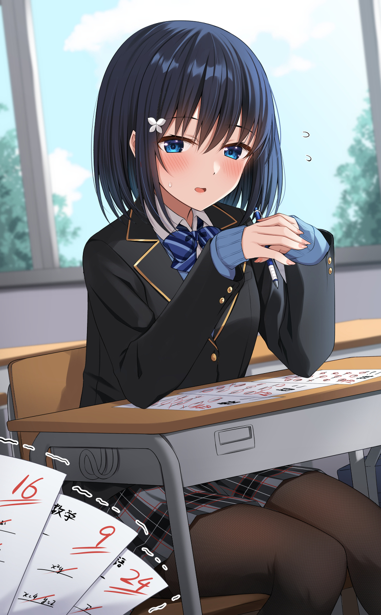 This is a pixiv picture whose title is 「えっと……今度うちで勉強会……する？」.