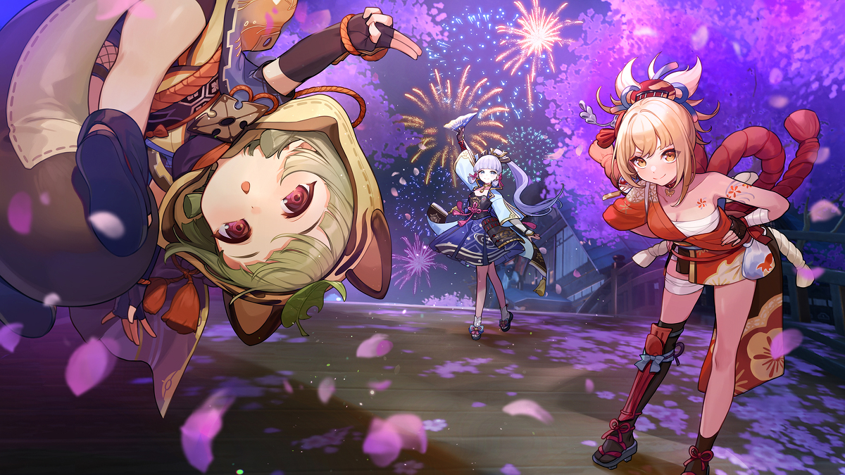 This is a pixiv picture whose title is 原神2周年.