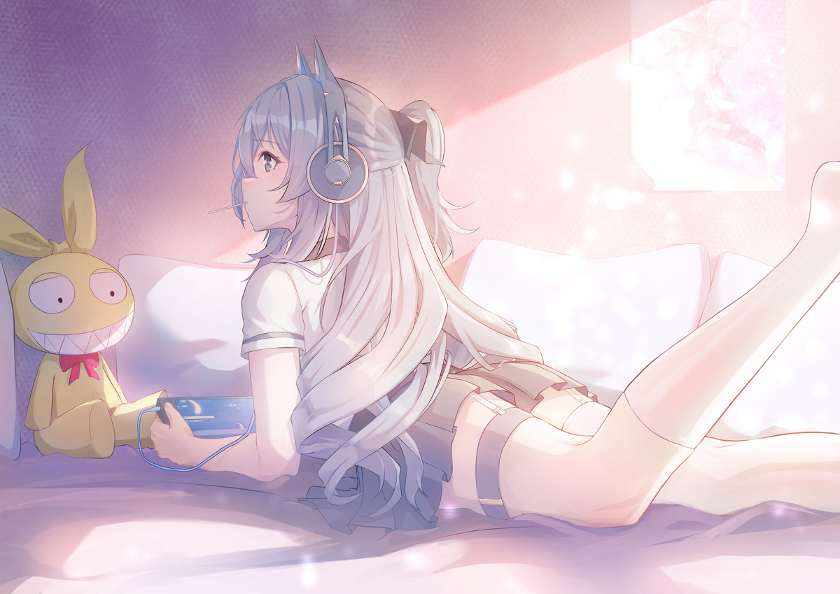 This is a pixiv picture whose title is DAY69 鸭鸭，你又在打电动哦，休息一下好不好嘛.