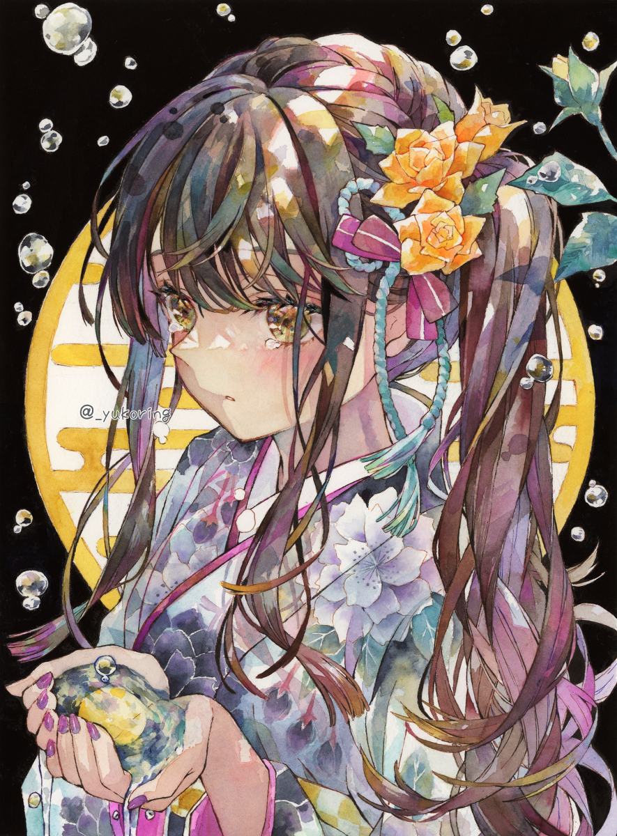 This is a pixiv picture whose title is 透明水彩＊水月.