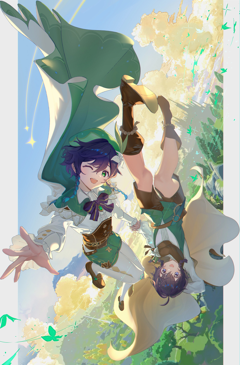 This is a pixiv picture whose title is The Boy and the Whirlwind.