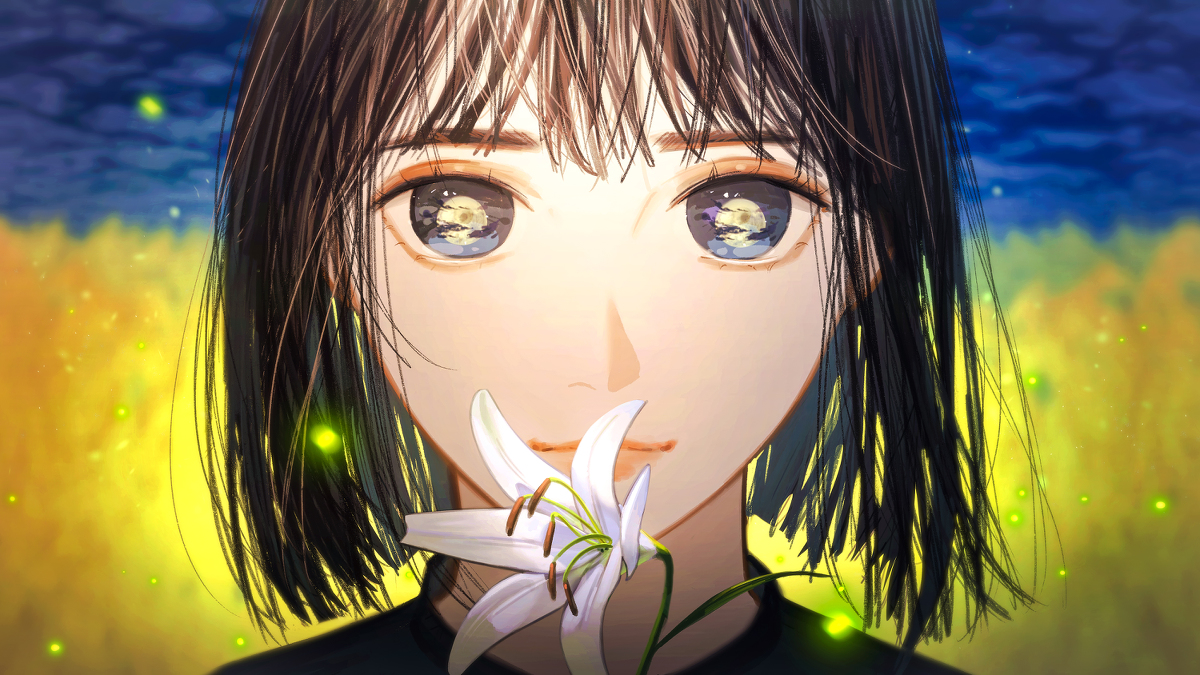 This is a pixiv picture whose title is 一輪の詩.