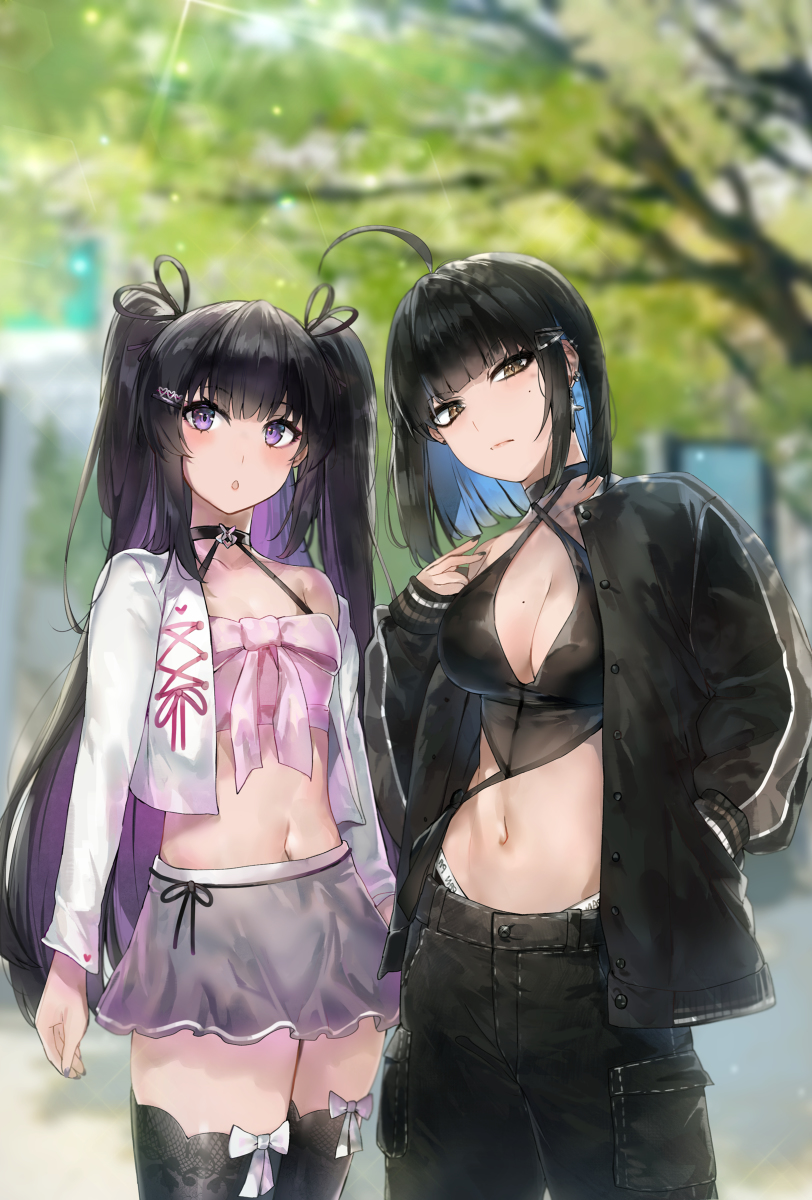 This is a pixiv picture whose title is Goth pastel x tomboy.