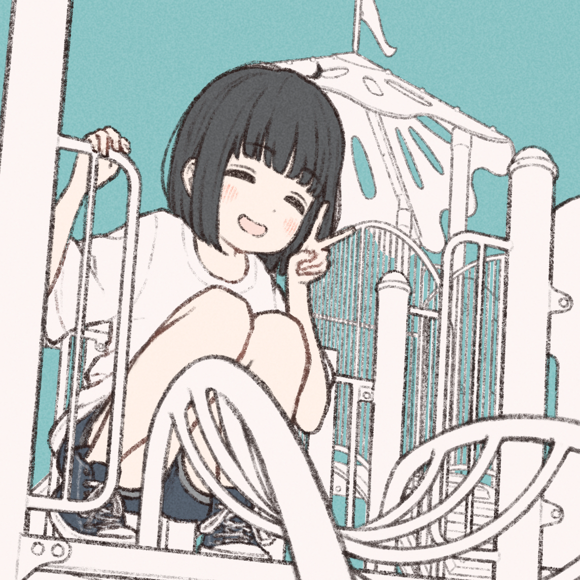 This is a pixiv picture whose title is 遊具.