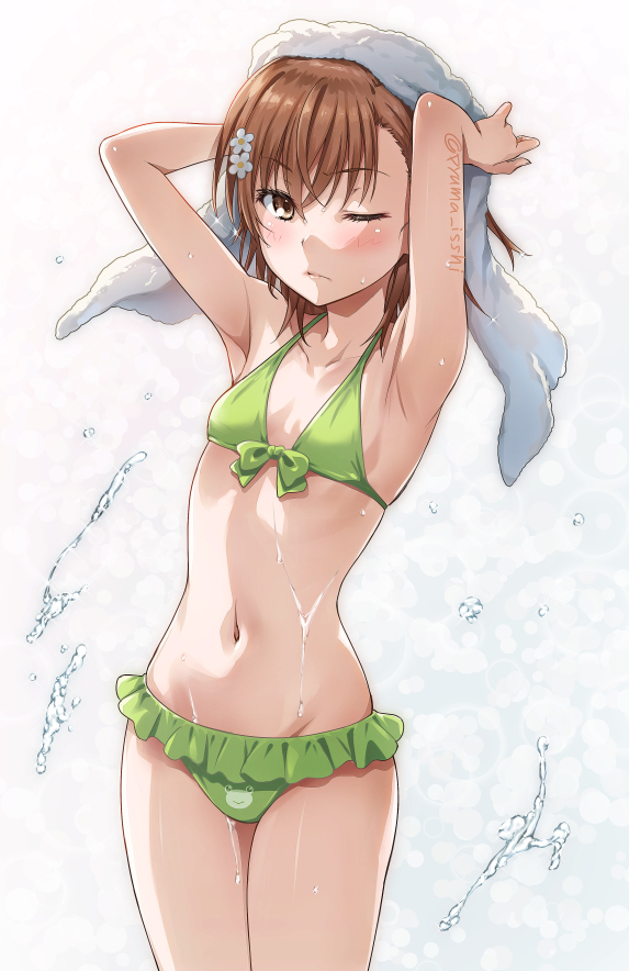 This is a pixiv picture whose title is 温水プールあがりのみこ.