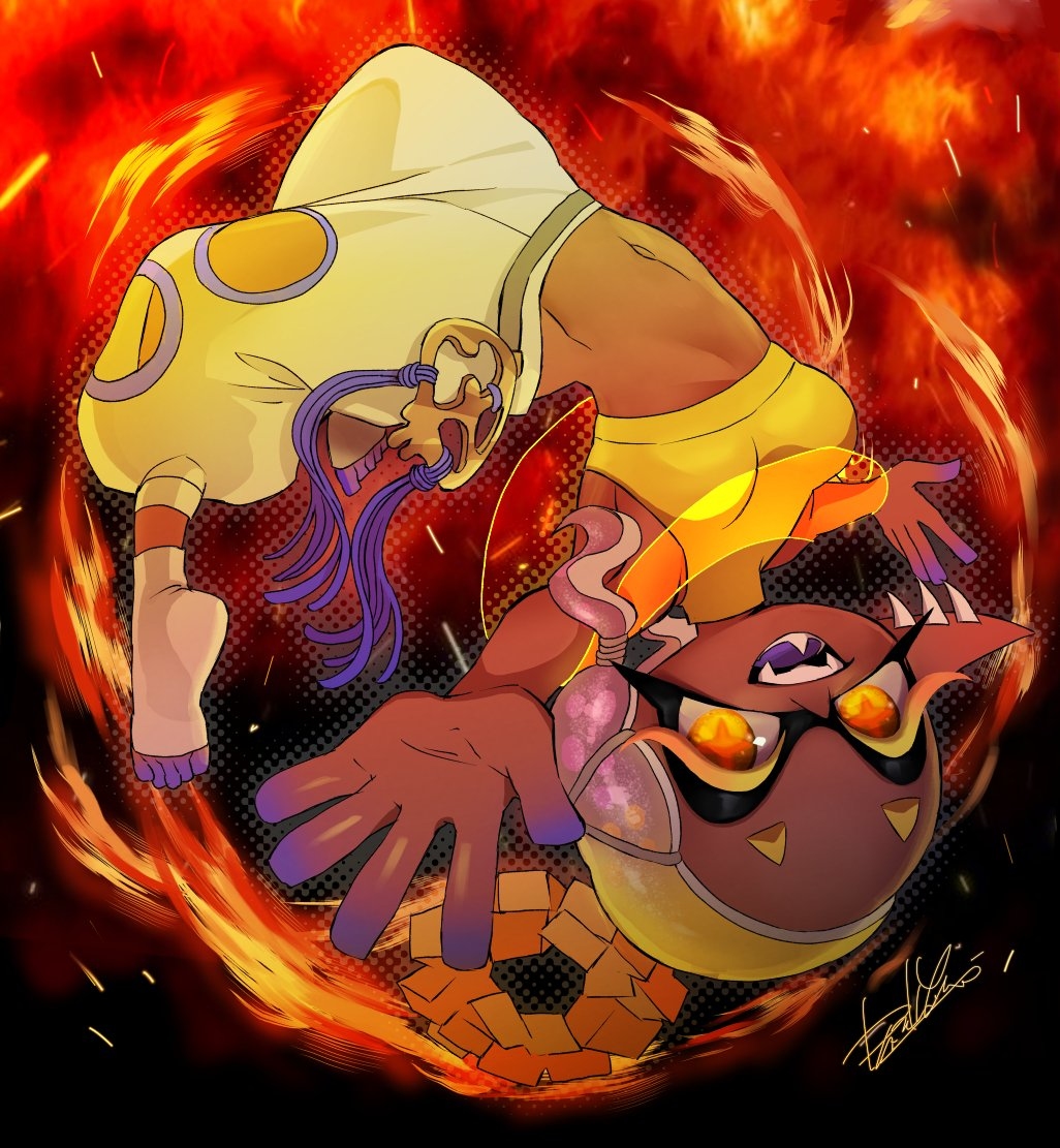 This is a pixiv picture whose title is 🔥.