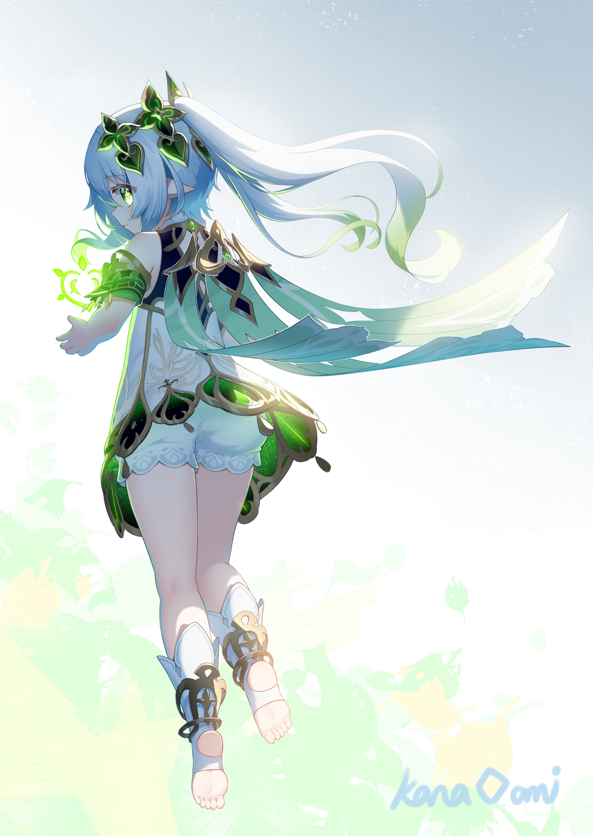 This is a pixiv picture whose title is ナヒーダの背中はカッコイイ.