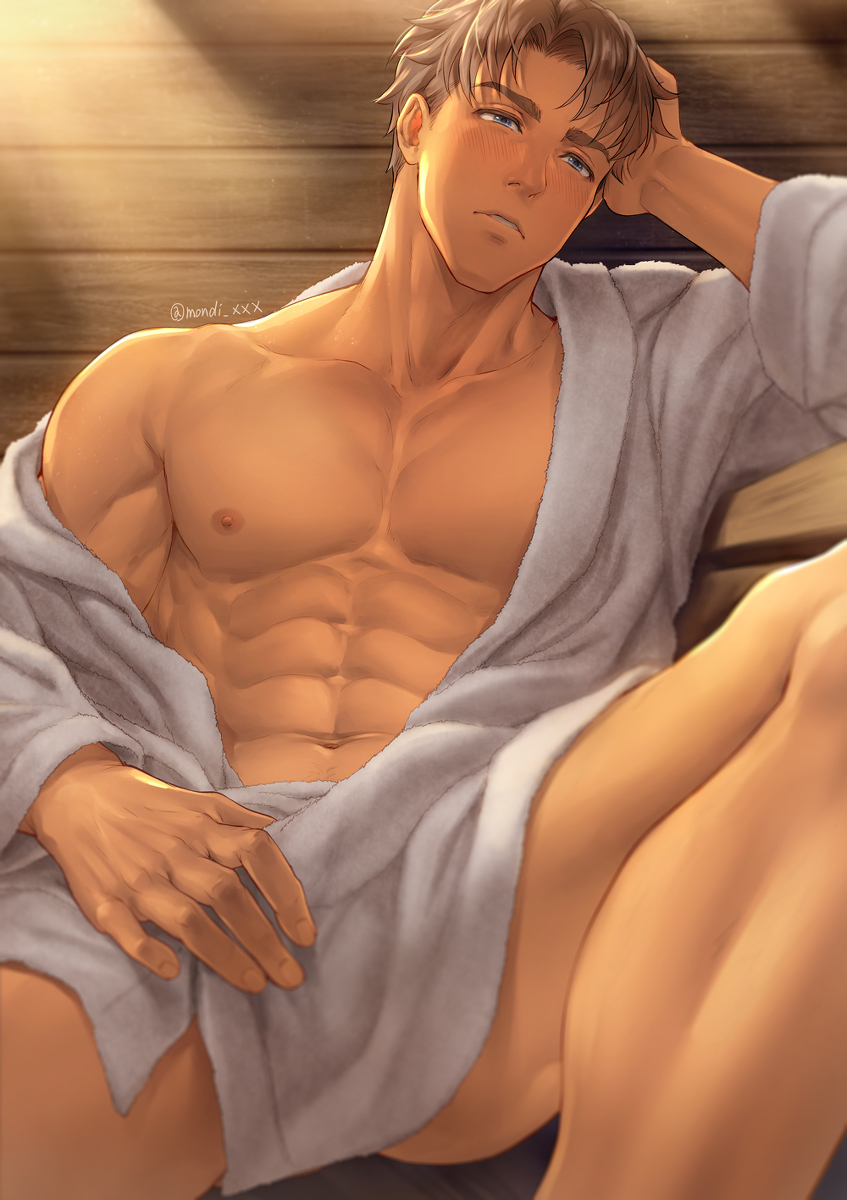 This is a pixiv picture whose title is Sauna(OC/Jim).