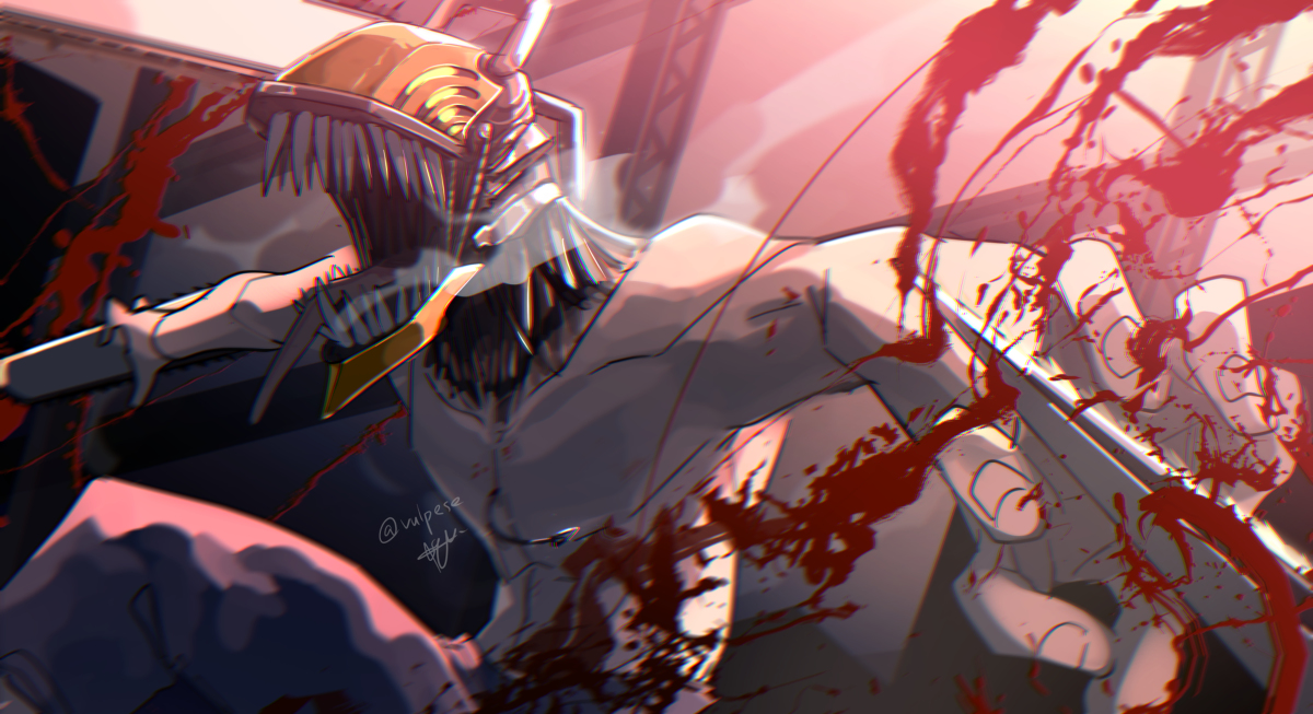 This is a pixiv picture whose title is チェンソーマン.
