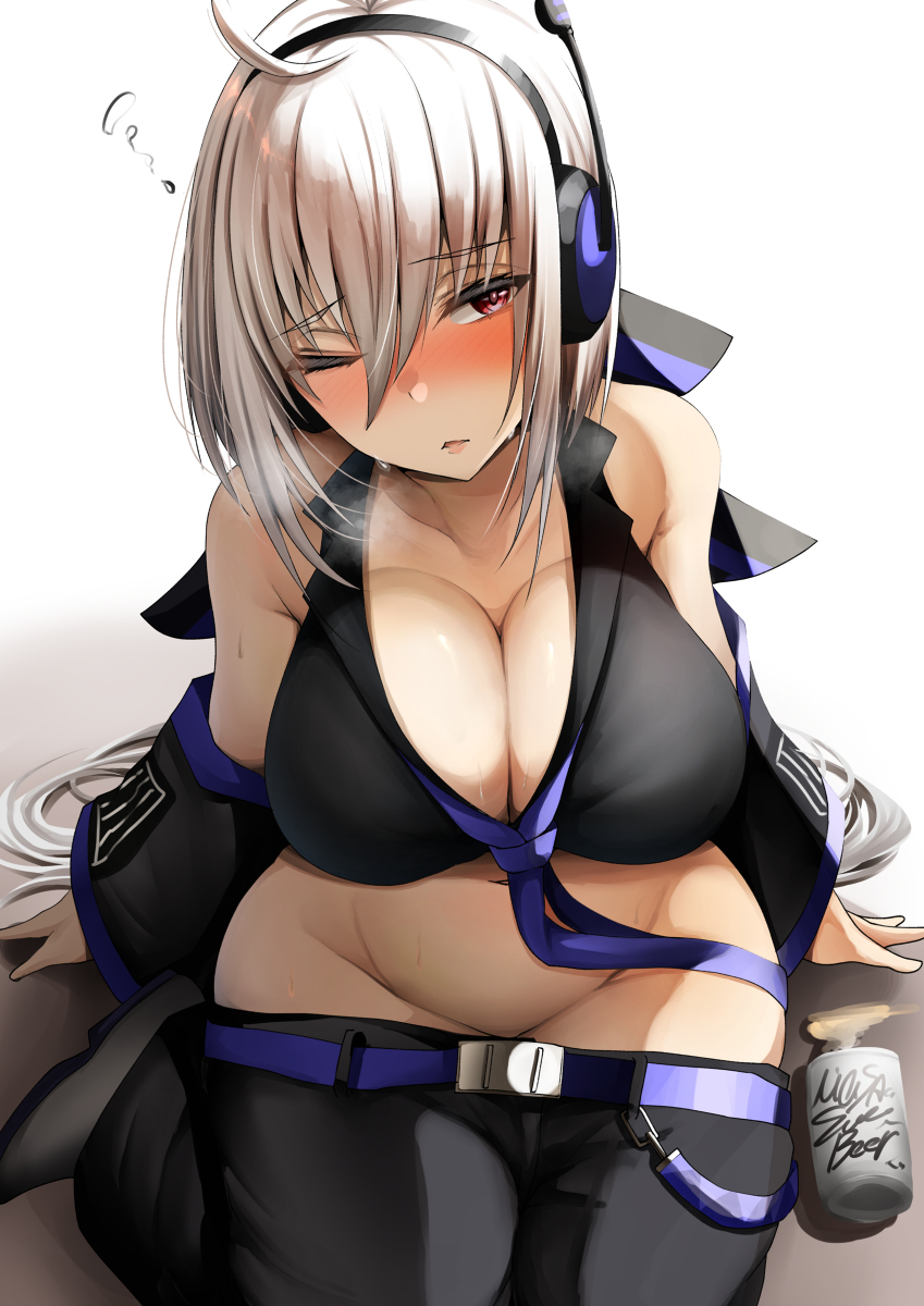 This is a pixiv picture whose title is [skeb]酔ってるボーカロイド弱音ハクちゃん.
