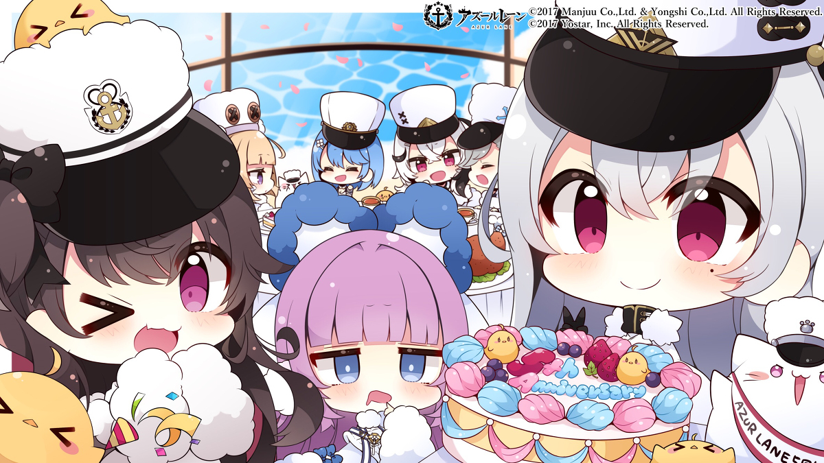 This is a pixiv picture whose title is アズールレーン5周年記念イラスト.