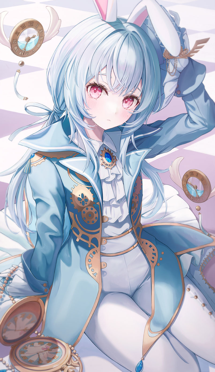 This is a pixiv picture whose title is White Rabit.