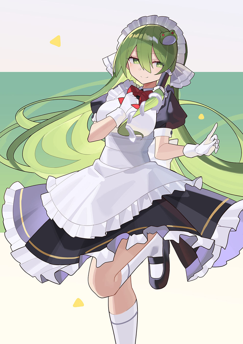 This is a pixiv picture whose title is メイド早苗.