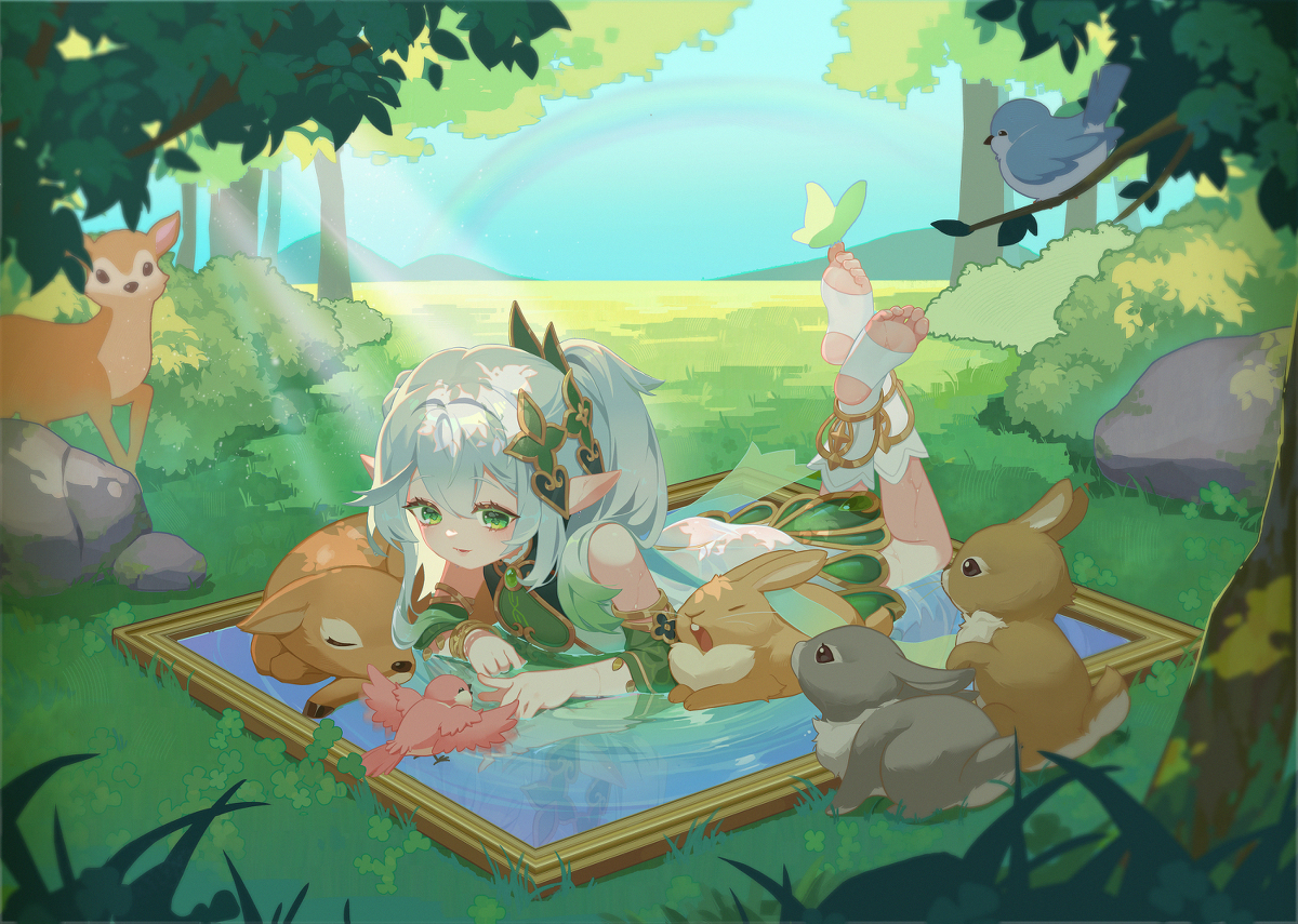 This is a pixiv picture whose title is 纳西妲的梦.