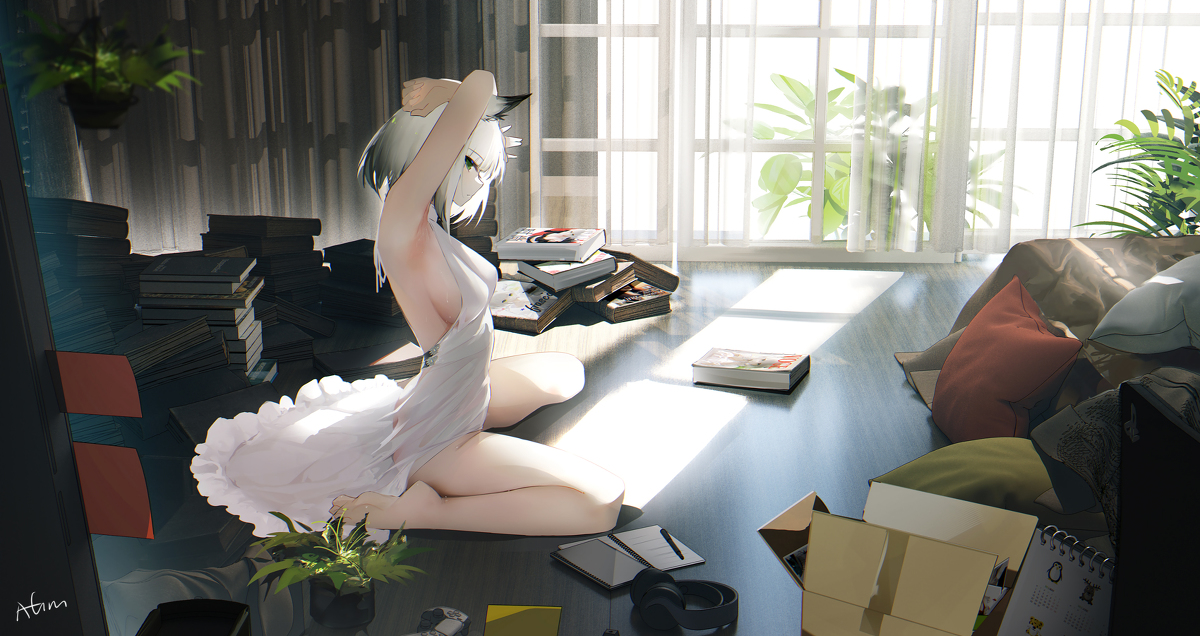 This is a pixiv picture whose title is 猫子.