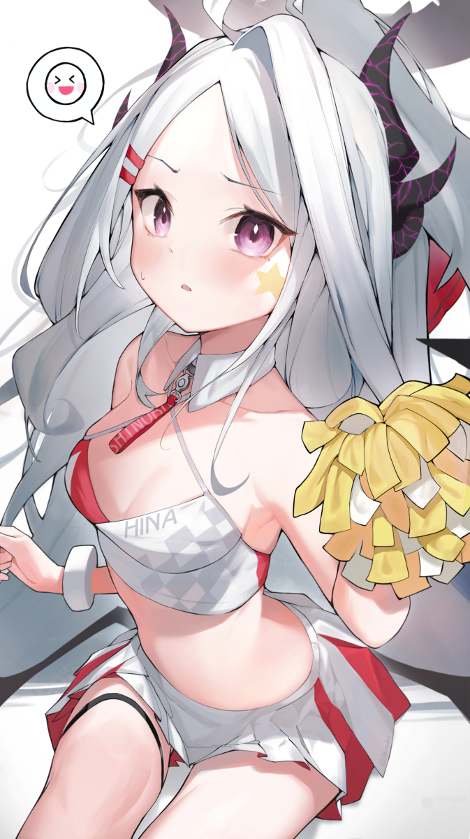 This is a pixiv picture whose title is Hina practice cheering 😳❤.