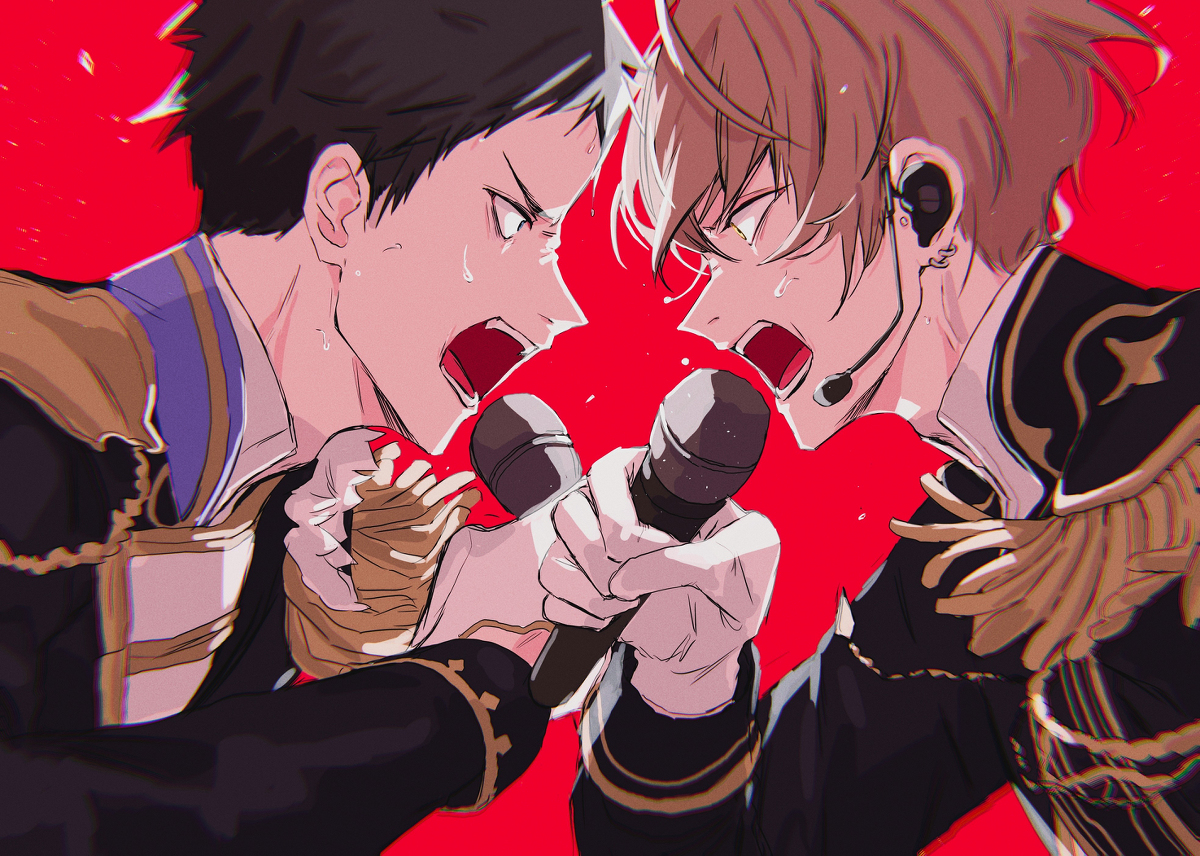 This is a pixiv picture whose title is ダブスリ〜！！.