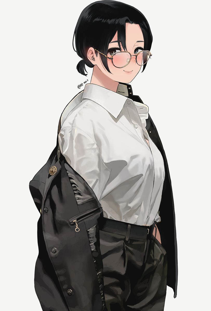 This is a pixiv picture whose title is 学ラン女子.